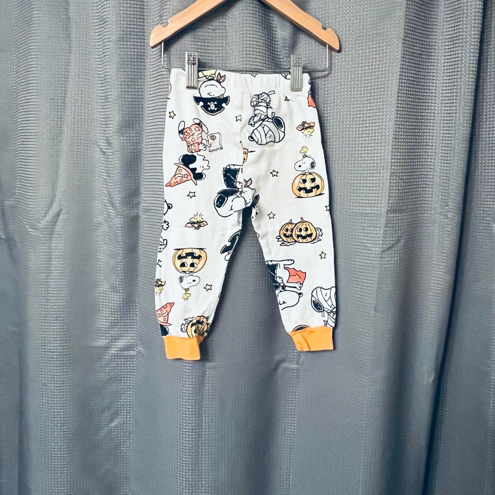 Peanuts White and Orange Halloween Pajama Bottoms